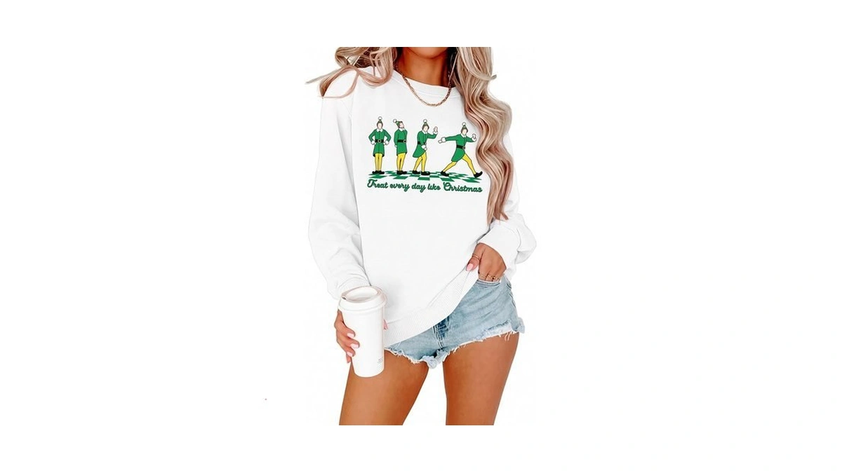 Womens Christmas Sweatshirt Merry Christmas Outfits Christmas Season Tops
