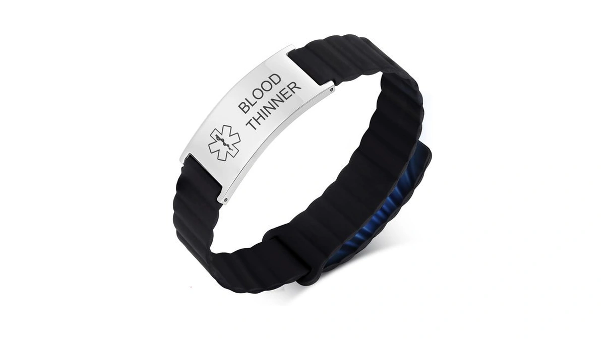 Blood Thinner Engraved Medical Id Bracelet Medic Alert Wristband For