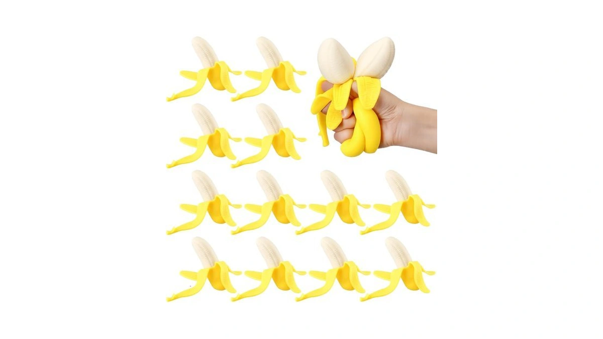 Meooeck 12 Pcs Banana Fidgets Balls For Adults Mini Banana