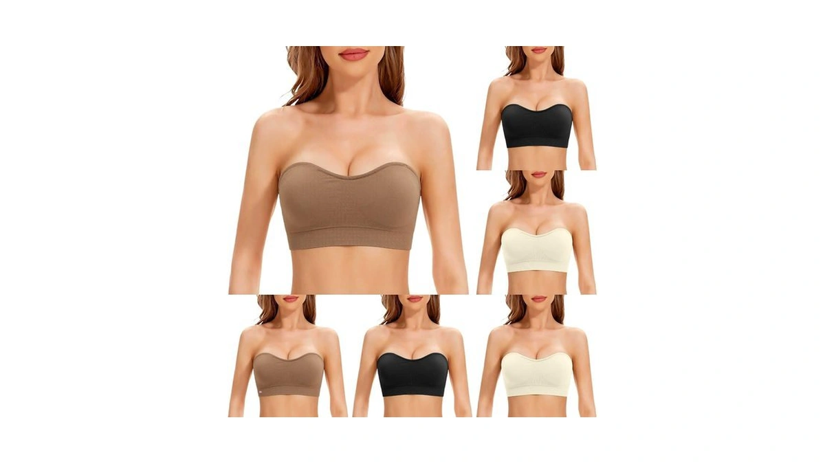 Gahiedim Strapless Bra, Strapless Bra For Women Supportive Bandeau Non