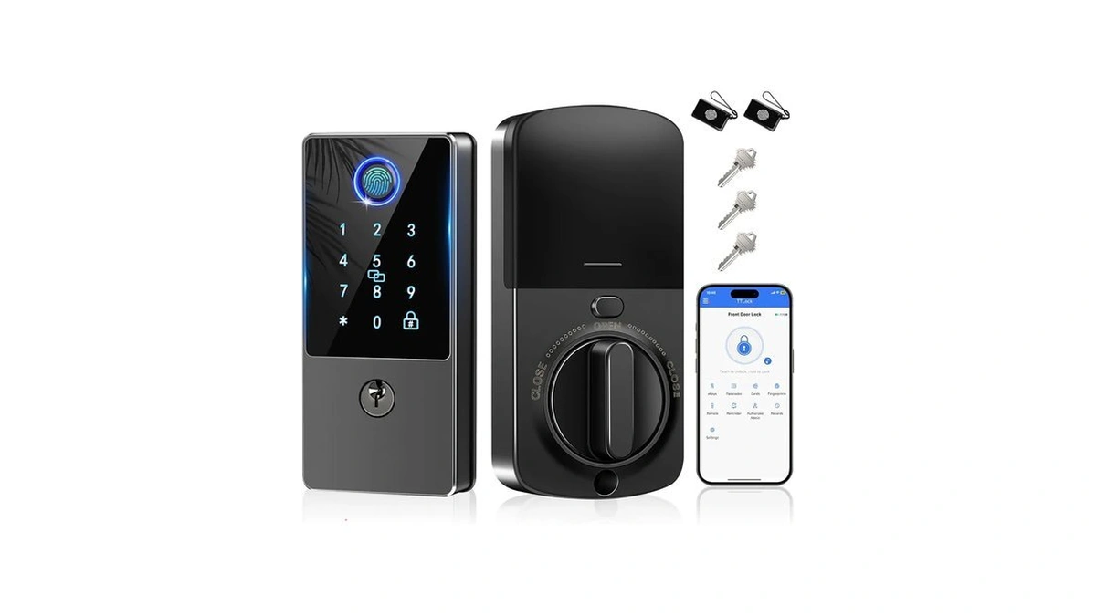 Smart Door Lock Deadbolt, Keyless Entry Door Lock With Fingerprint