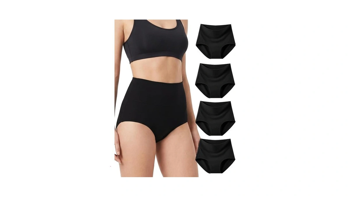 Mezluz Women's Cotton High Waisted Underwear (us, Alpha, Medium, Regular,