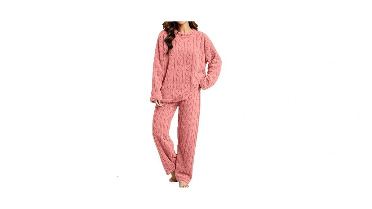 Tangnade Pajamas For Women Set Flannel Casual Outfits Soft Fleece