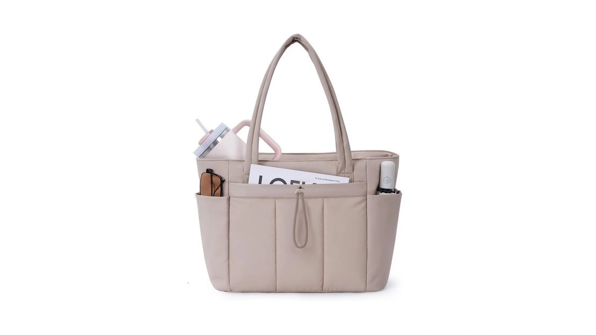 Wandering Nature Puffer Tote Bag With Cup Holder For 40