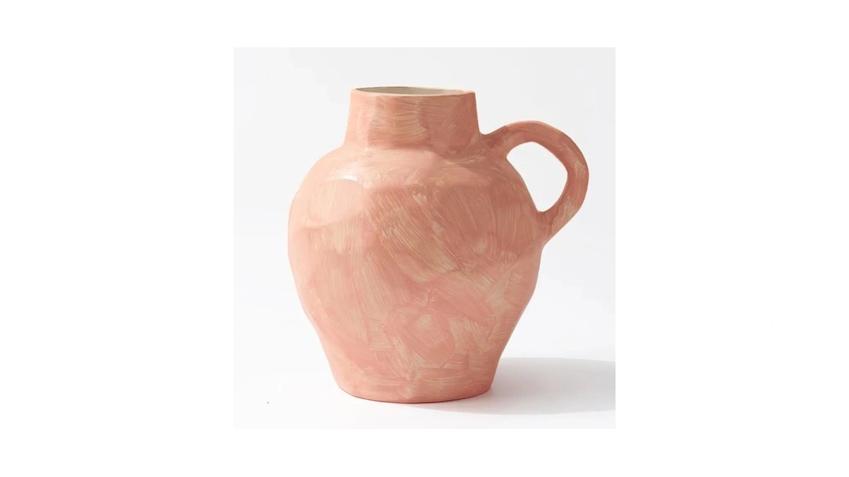 Folkor Life Hand-painted Pink Ceramic Flower Vase For Home Décor