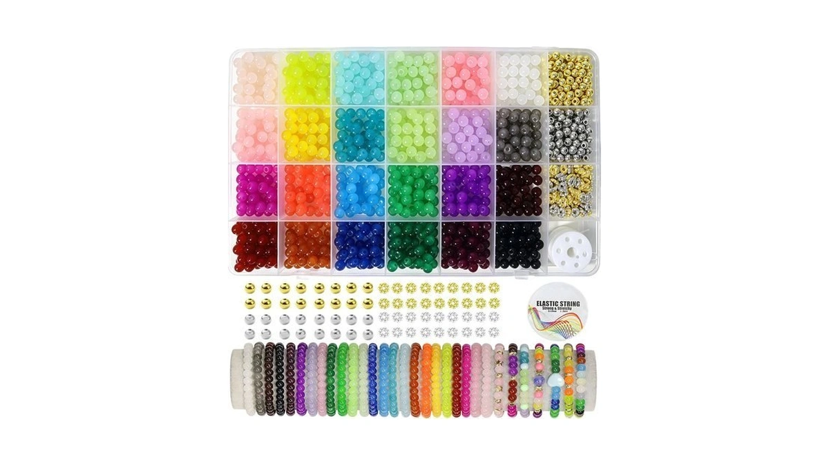 1330pcs 6mm Glass Beads 24 Colors Crystal Bead Bracelet Jewelry