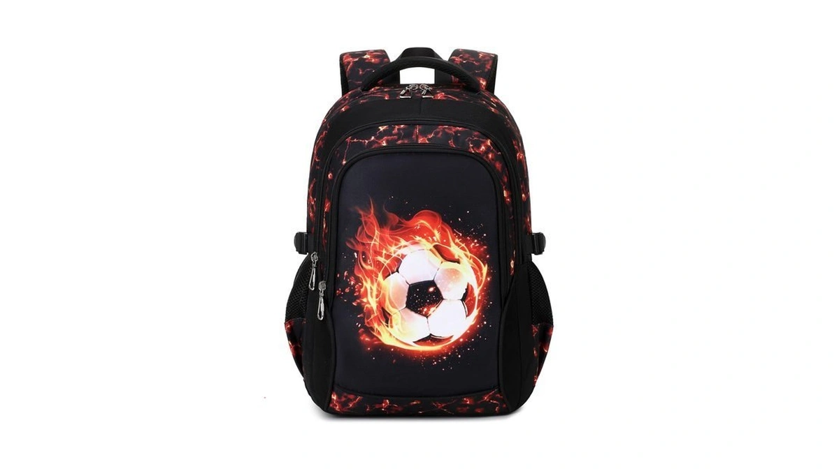 Kimwadalh Soccer Backpack For Boys 8-14, 17" School Bookbag For