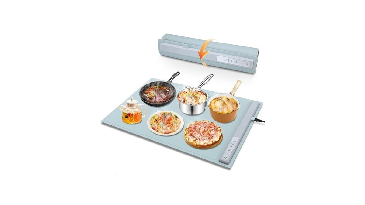 Food Warming Mat, Rollable Silicone Heating Pad, Fast Full Surface
