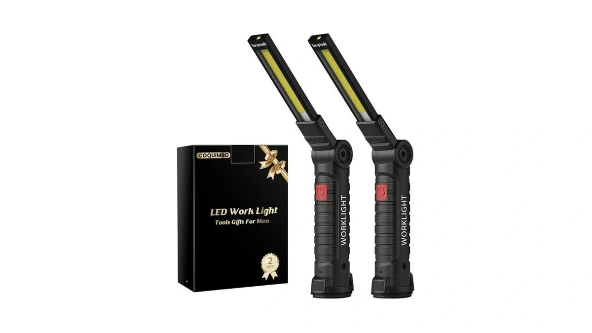 Coquimbo 2 Pack Rechargeable Work Light, Christmas Dad Gifts For