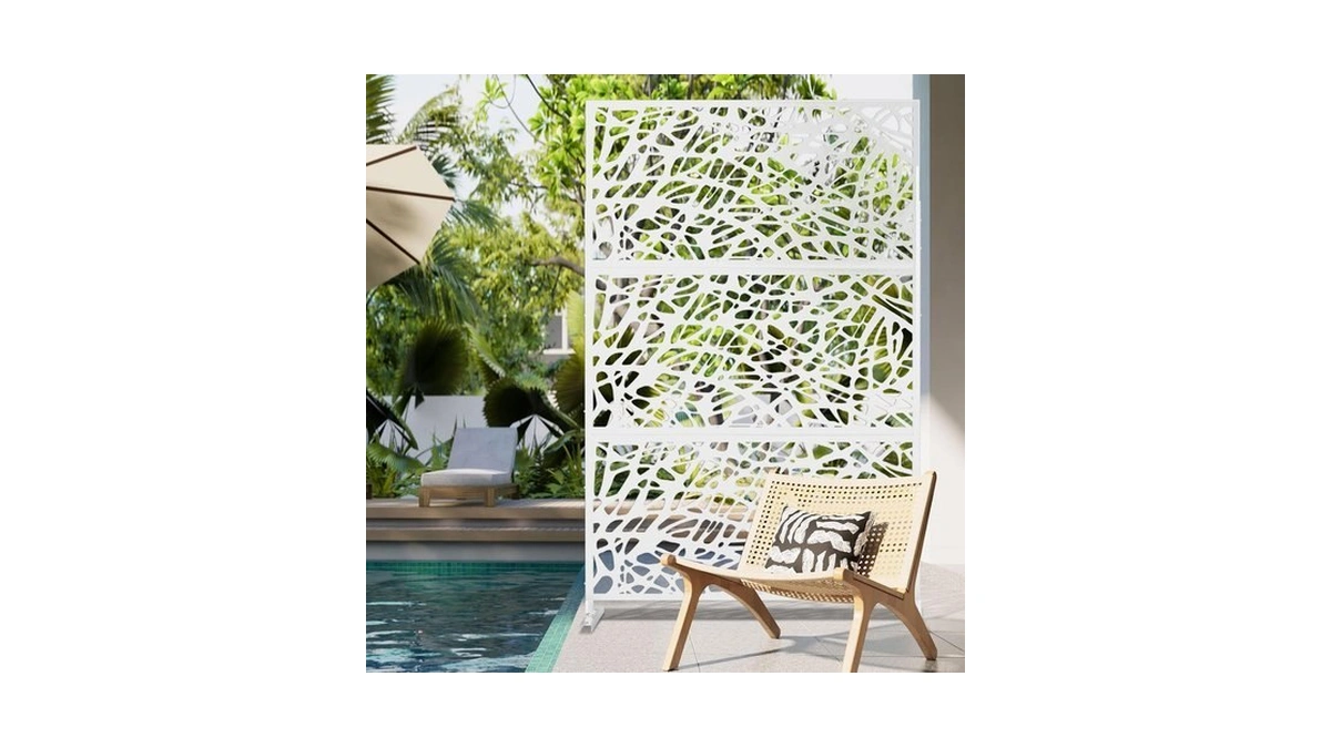 Elevens Free Decorative Privacy Screen With Stand, Outdoor Decor Privacy