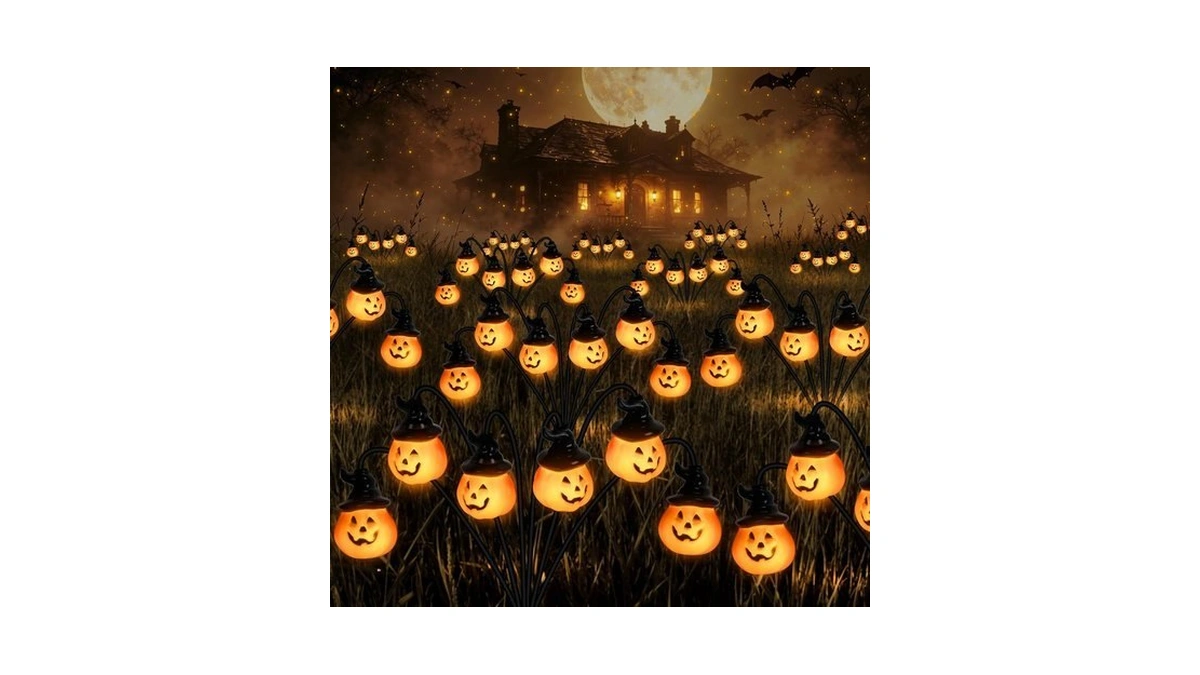 Thpanei 4 Pack Pumpkin Solar Halloween Lights Outdoor,halloween Decorations