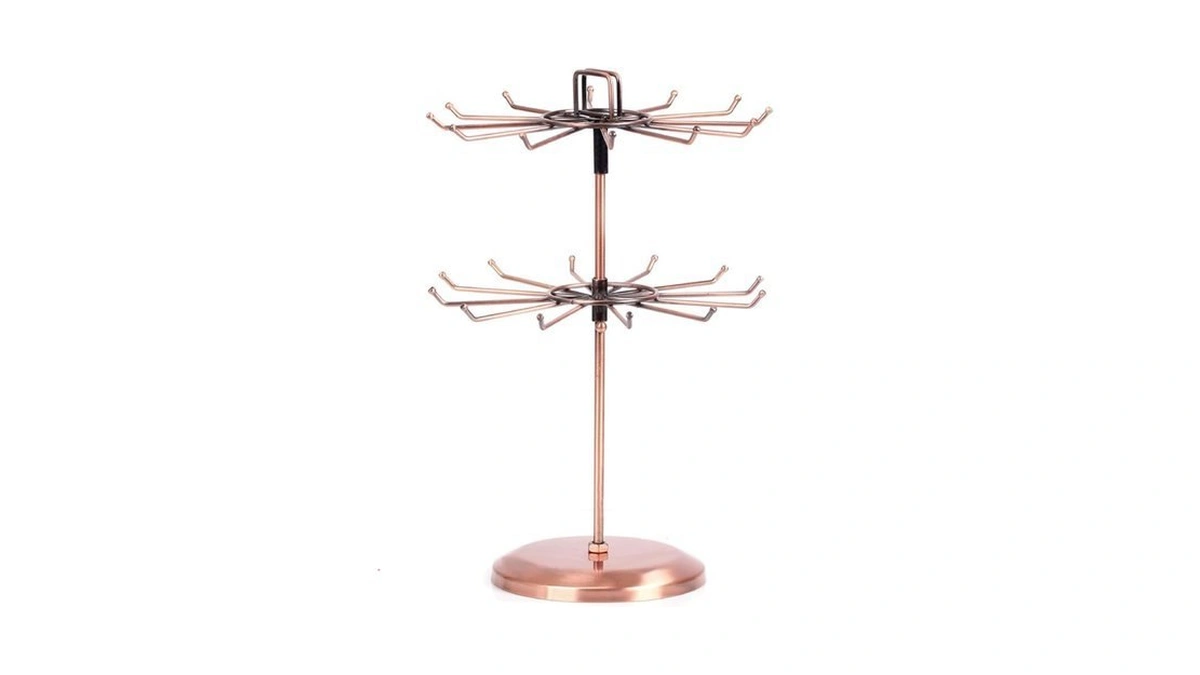 Vintage Rotating Jewelry Display Stand For Earrings Necklace & Keychain