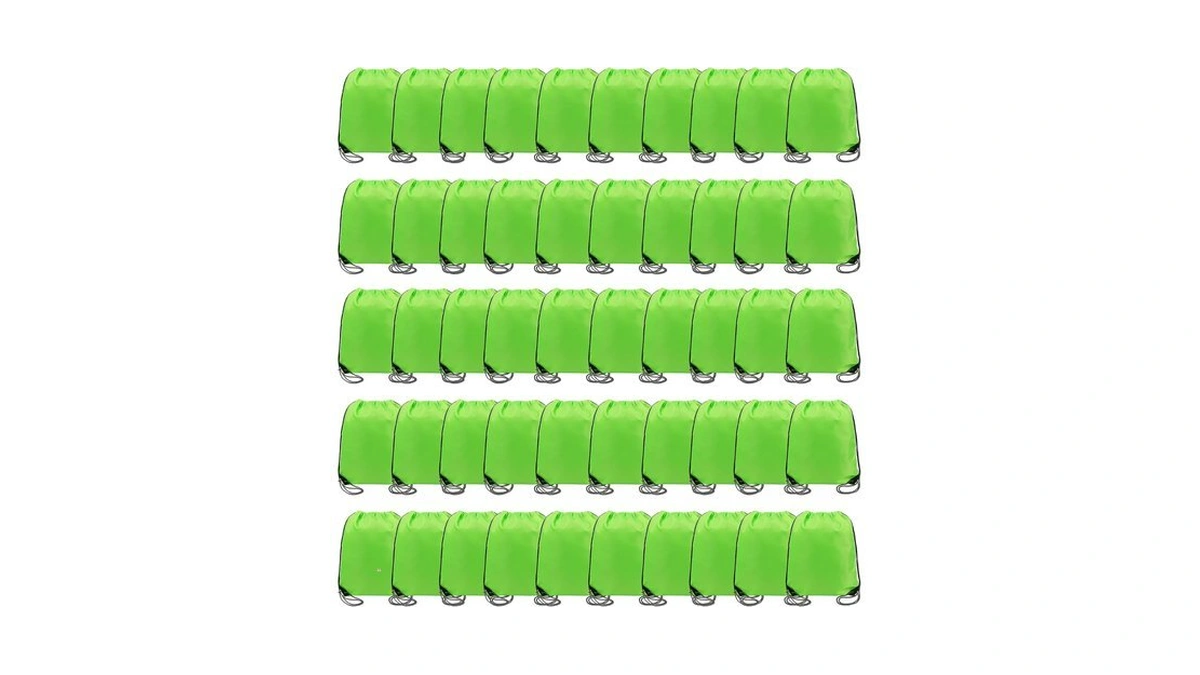 Beegreen 50 Pieces Fruit Green Drawstring Backpack Bags Wholesale Cinch