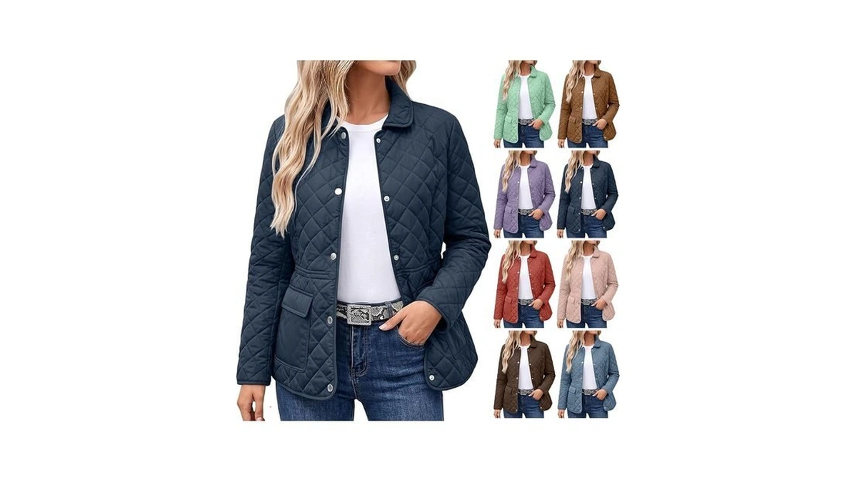 Yraetenm Quilted Jackets For Women Lightweight Button Down Puffer Jackets