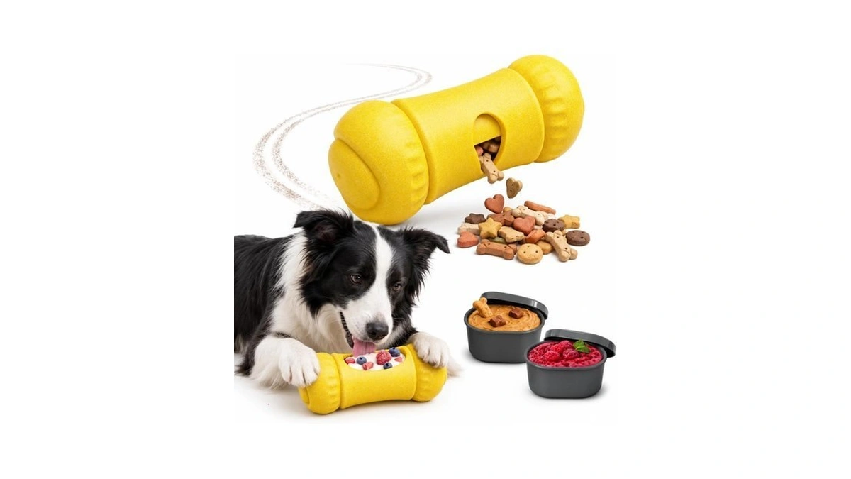 Wulwulth Interactive Frozen Dog Treat Dispensing Enrichment Puzzle Chew Toy