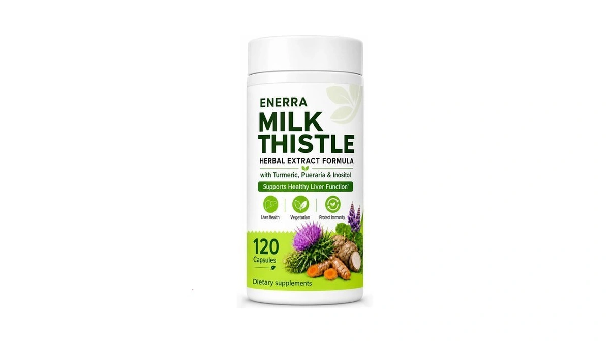 Enerra Milk Thistle - With 120 Vegan Capsules, Liver Health