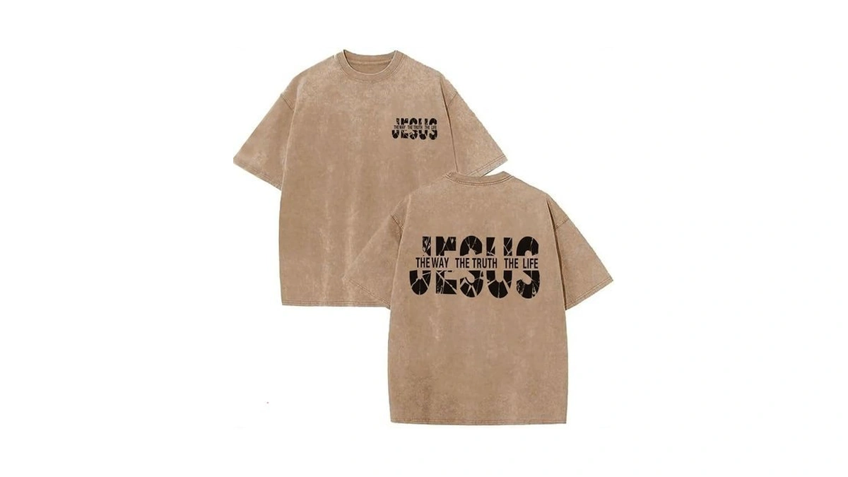 Eatbook Christian Shirts For Men Women Jesus Faith Oversized Acid