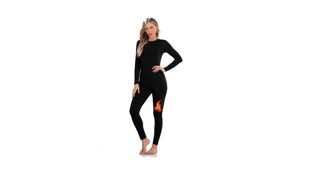 Sampeel Thermal Underwear For Women Cold Weather Clothes Fleece Lined