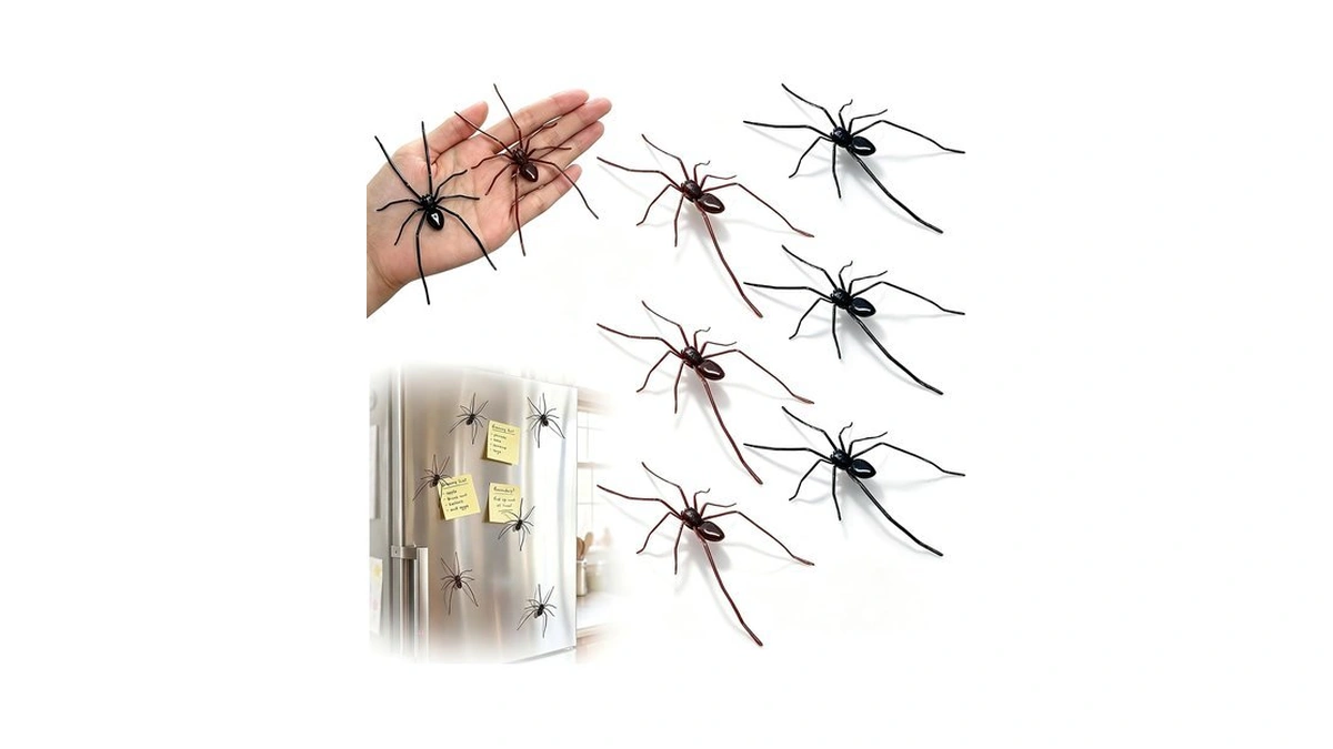Jozrtor 3d Spider Fridge Magnet, Realistic Magnetic Spider, 6 Pcs