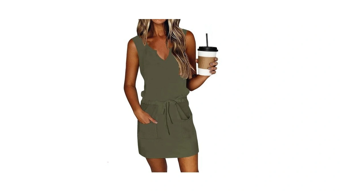 Saukole Womens Sleeveless T Shirt Dresses Casual Cute Floral Print