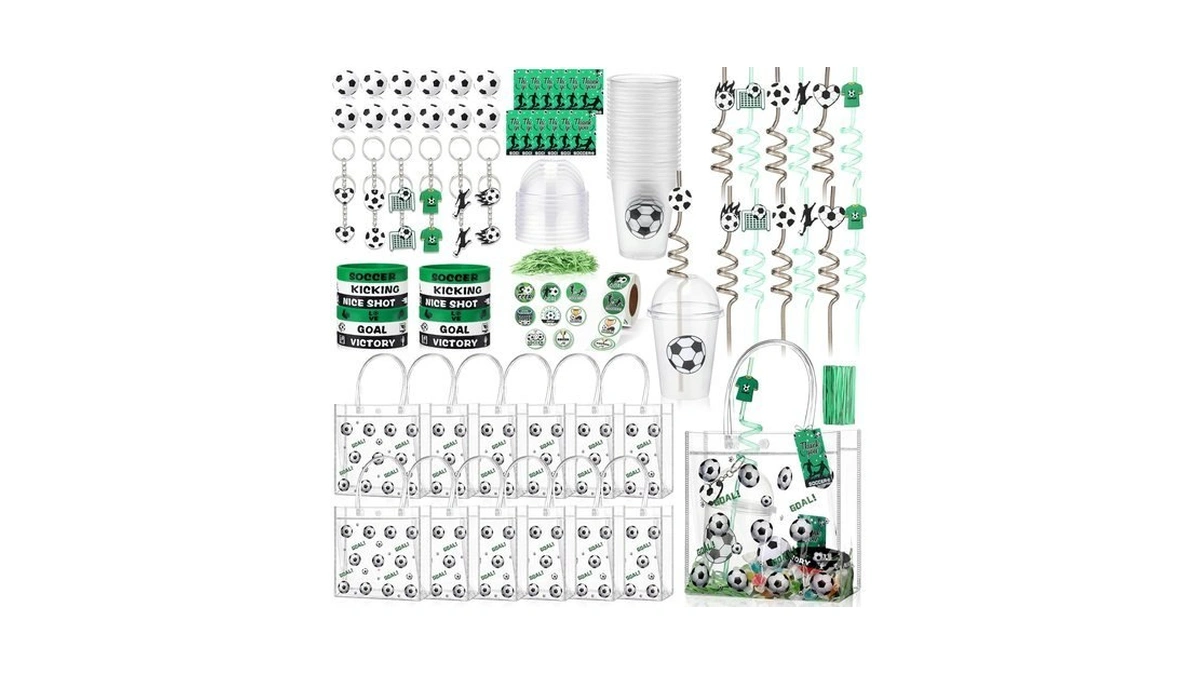 Yungyan 87 Pcs Soccer Party Favors, 12 Set Sports Birthday