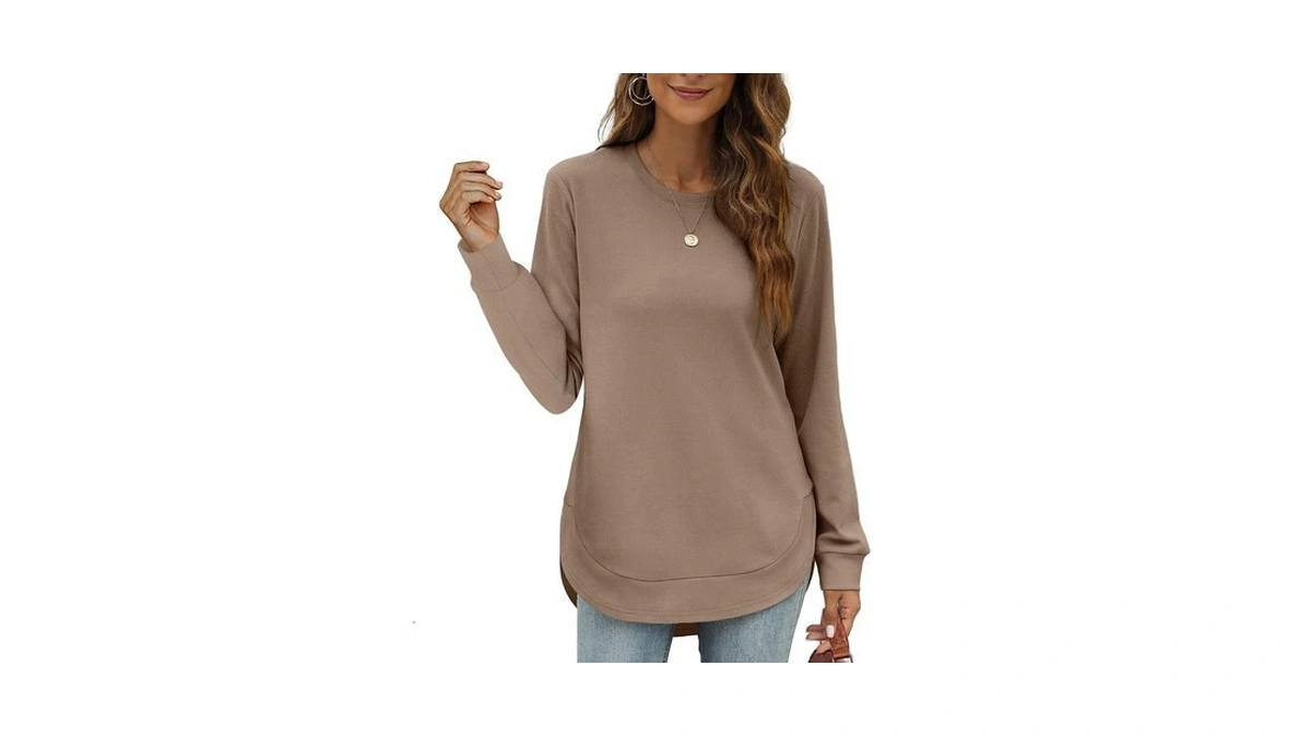 Ofeefan Womens Tunic Tops Long Sleeve Fall Sweatshirts For Women