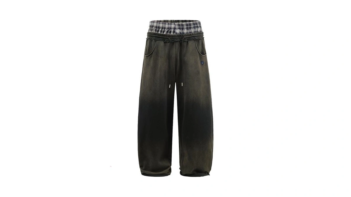 Aelfric Eden Double Waist Washed Baggy Sweatpants Loose Wide Leg