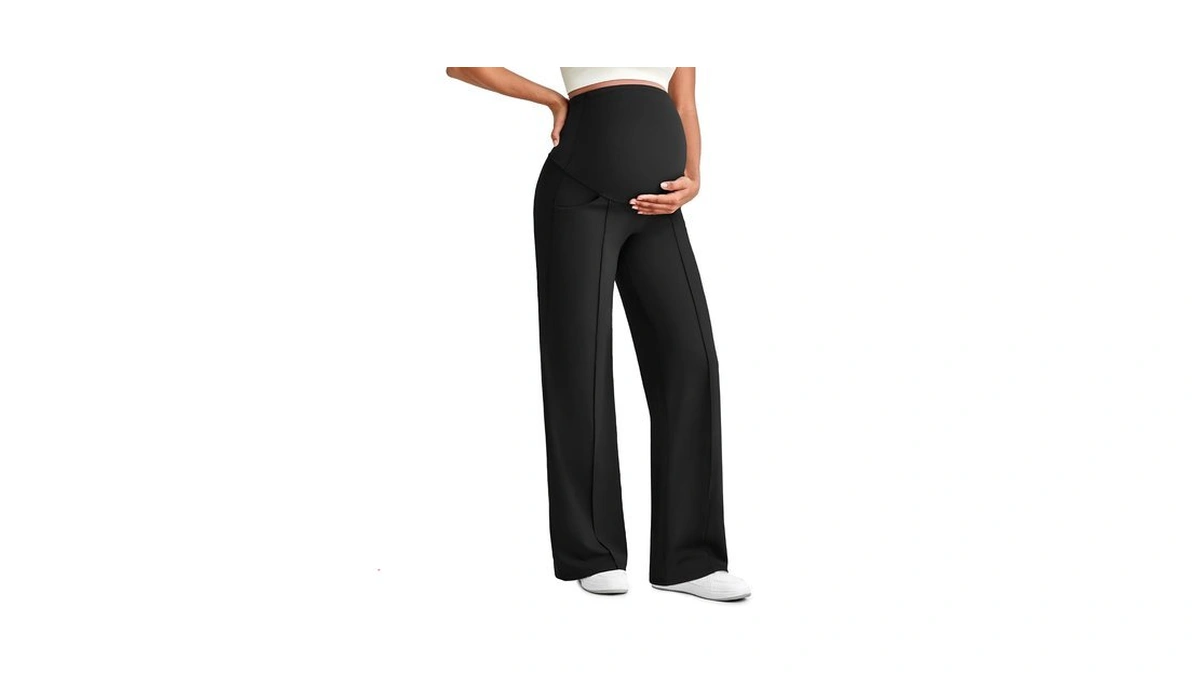 G4free Maternity Dress Pants Pregnancy Outfits For Work,black,m,regular