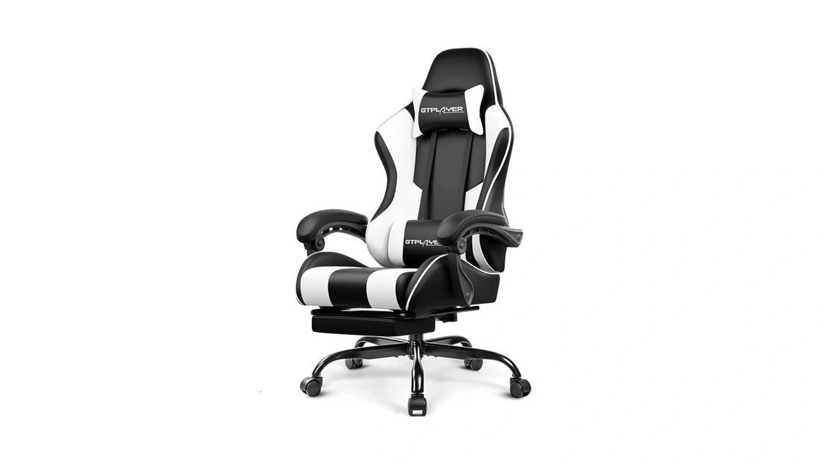 Gtplayer Gaming Chair, Computer Chair With Footrest And Lumbar Support,
