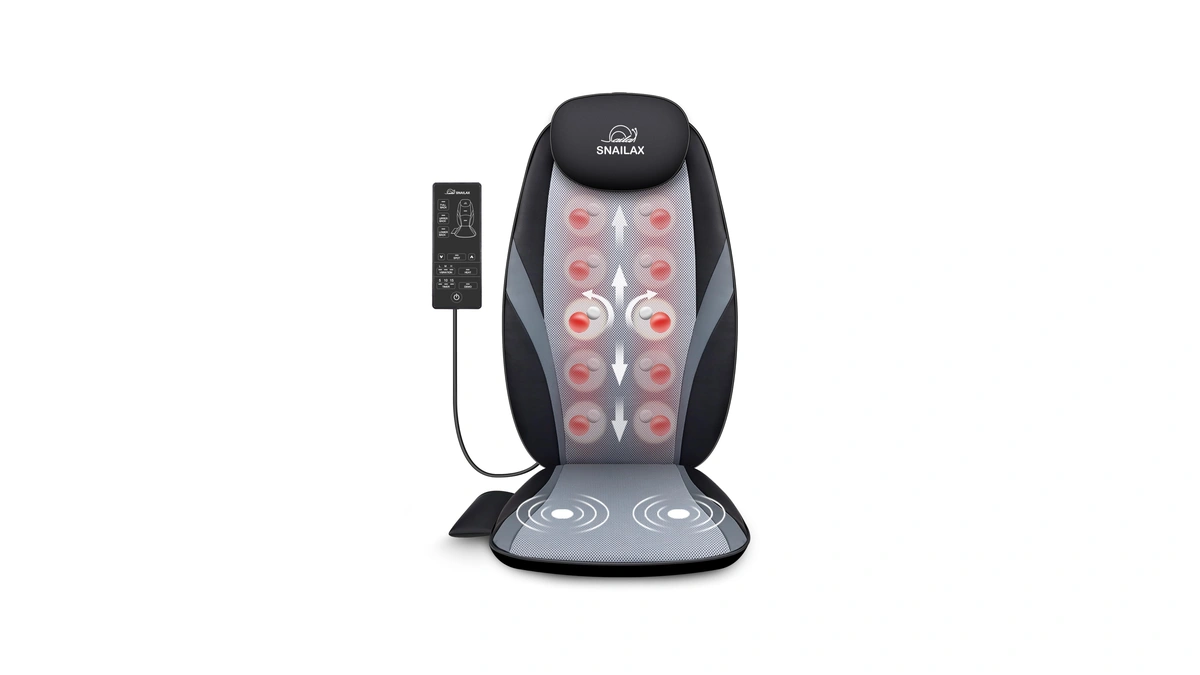 Snailax Shiatsu Back Massager With Heat, Massage Chair Pad Gift