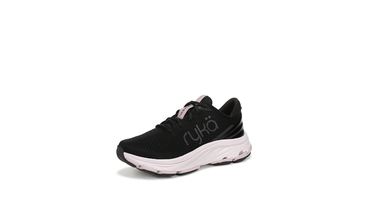 Ryka Womens Devotion X Max Rs Walking Shoes Black Mesh