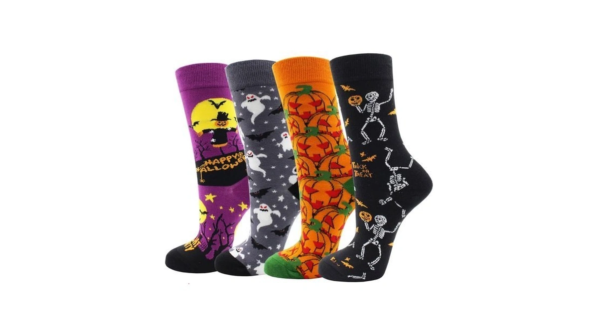 Suokesi Halloween Socks For Women, Funny Crazy Novelty Cotton Fun,
