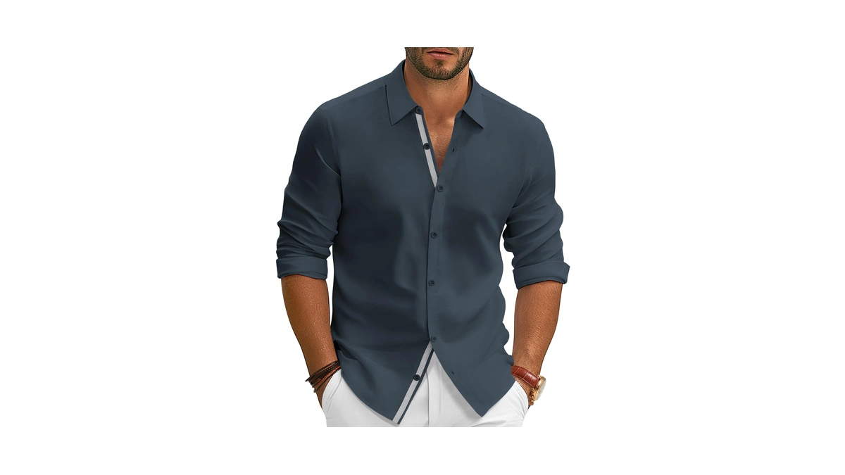 Pj Paul Jones Mens Dress Shirts Untucked Button Down Shirt