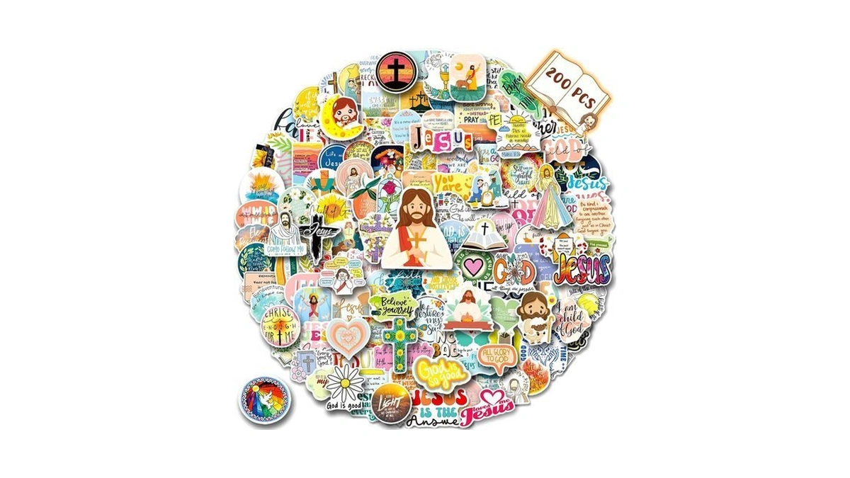 200pcs Jesus Christian Stickers, Religious Decals For Kids