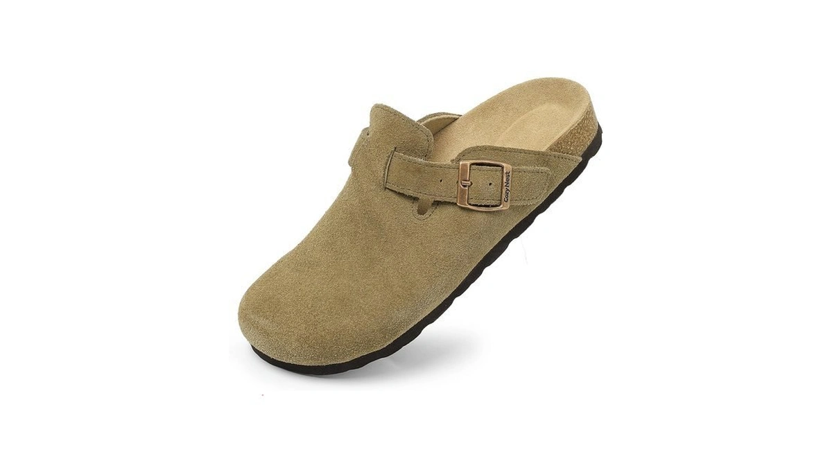 Women And Men Genuine Suede Clogs Cork Footed Sandals Mules