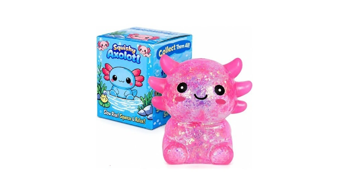 Gsoouold Axolotl Squishy Stress Ball, Soft Tpr Squeeze Toy, Cute