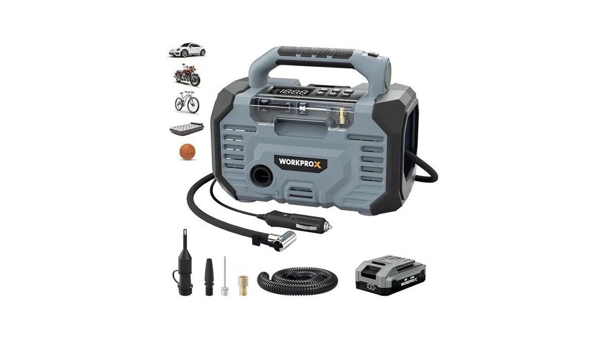 Workpro Psi Portable Tire Inflator Battery Am...