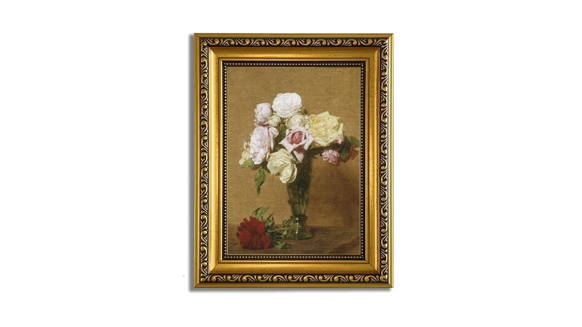 Yd&yzy Vintage Rose Wall Art 8x10 Inch Gold Framed