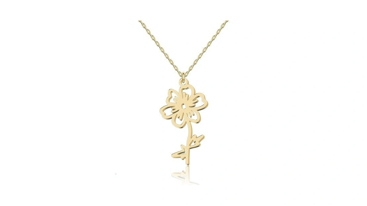 Umagicbox October Birth Flower Necklace Cosmos Jewelry For Women -
