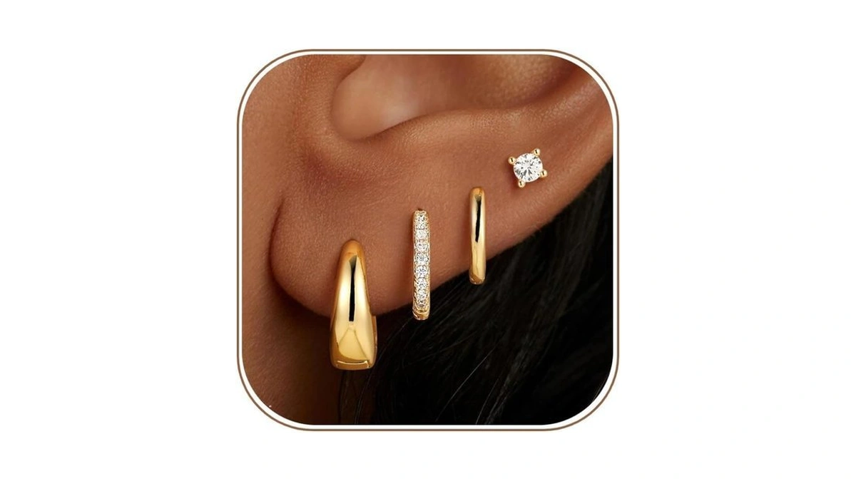 M Mooham Small Gold Hoop Earrings For Women Teen Girls,