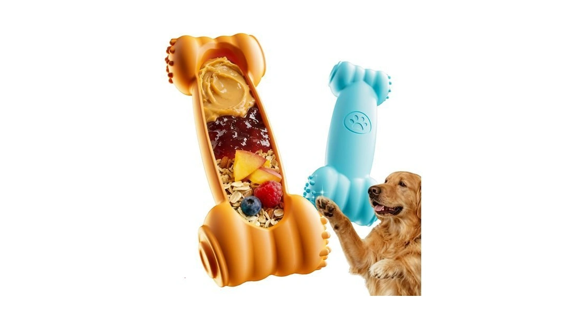 2-pack Freeze Toys For Dogs Slow Feeder Lick Bone Indestructible