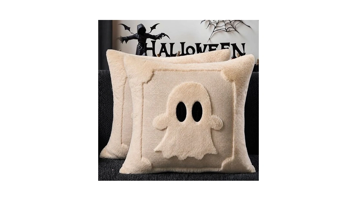 Dfxsz Halloween Pillow Covers 18x18 Set Of 2 Beige Ghost