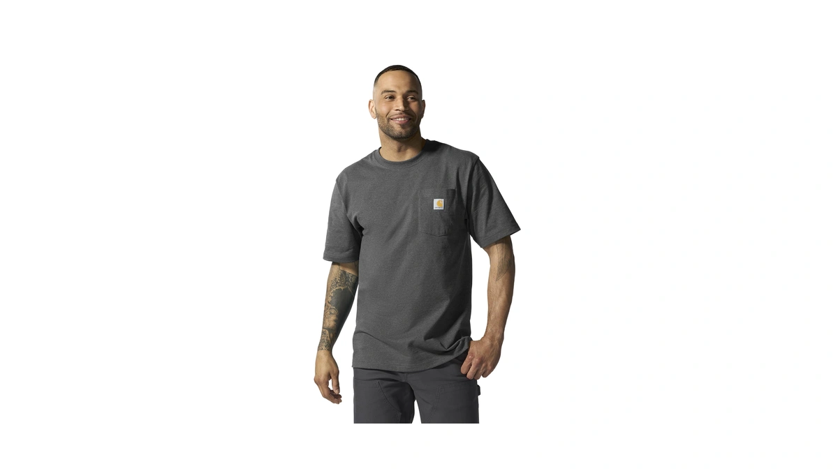 Carhartt Men's Iconic K87 Pocket T-shirt, Carbon Heather, X-large