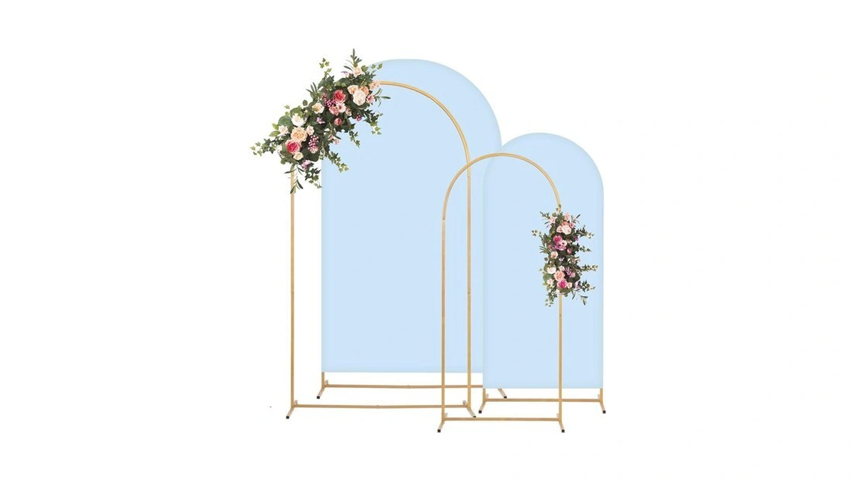 Toolterritary Metal Arch Backdrop Stand And Cover Set, 8ft, 6.6ft