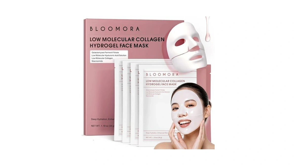 Overnight Collagen Face Mask With Hyaluronic Acid Hydrogel, 4 Pack,