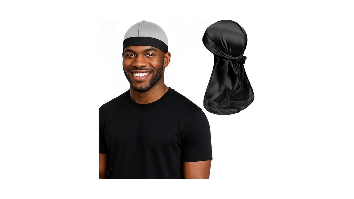 Durala Adjustable Wave Cap & Durag Pack, Premium Elastic Stocking