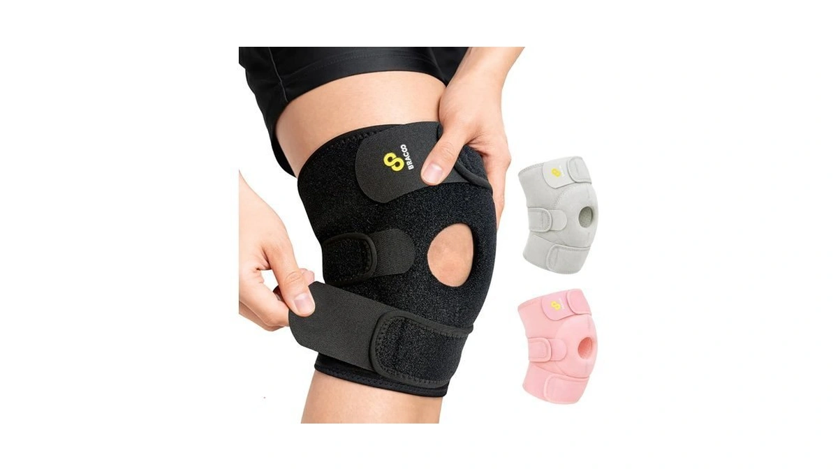 Bracoo Adjustable Compression Knee Patellar Pad Tendon Support Sleeve Brace
