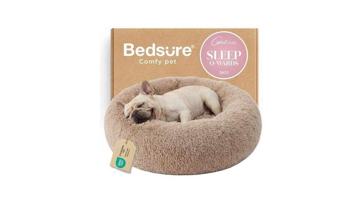 Bedsure Calming Dog Bed Medium Size Dog Donut Washable Pet