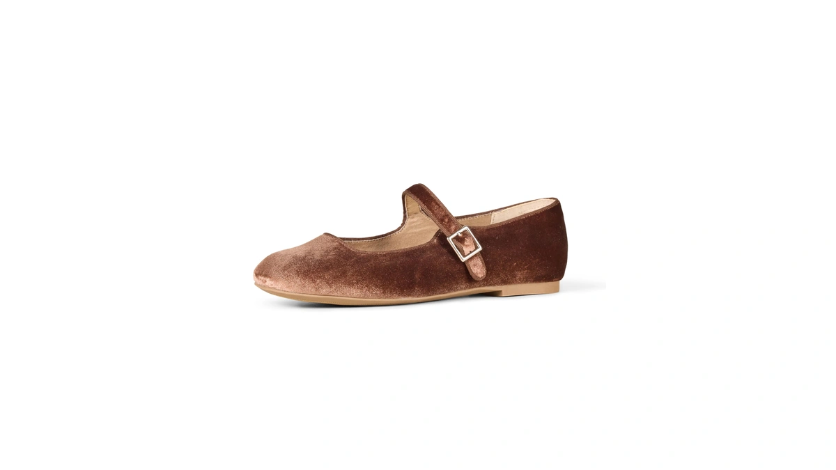 Amazon Essentials Women's Square-toe Mary Jane Ballet Flat With Adjustable