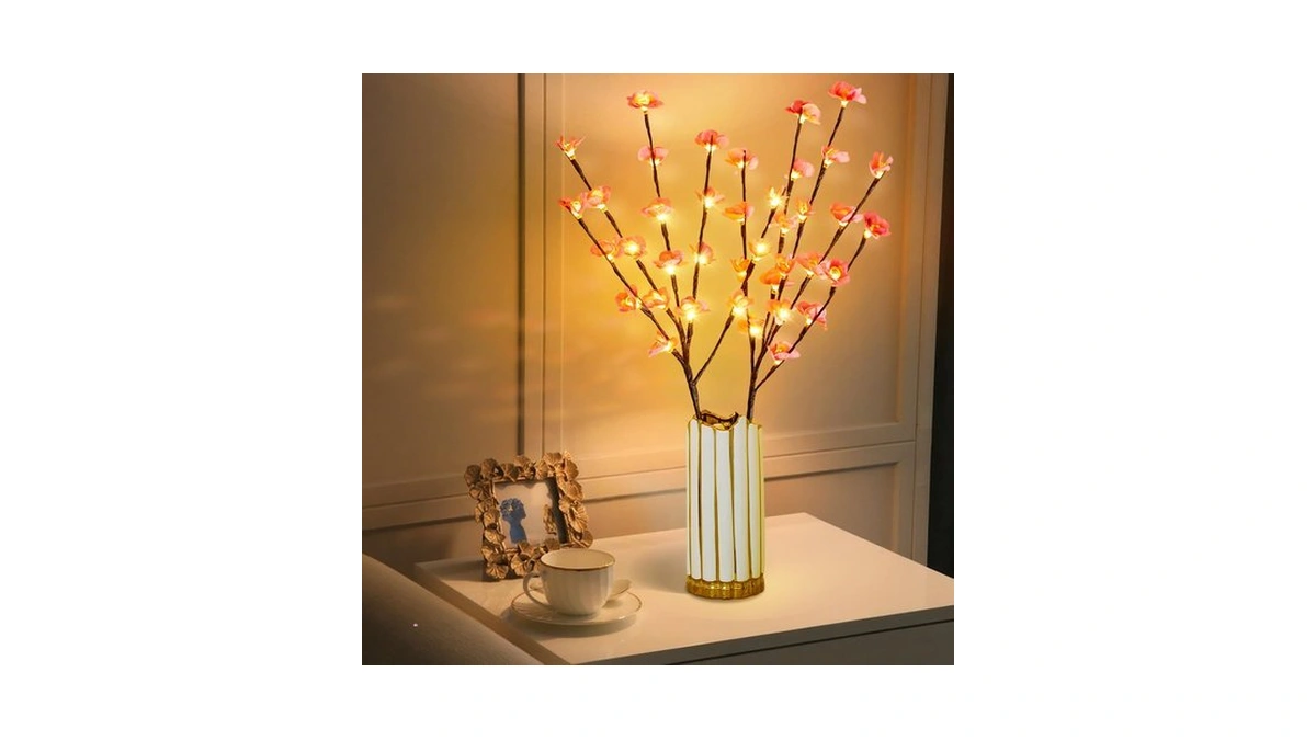 Bomkra 3pcs Cherry Blossom Branches Lights,30in Cherry Blossom Fairy Lights